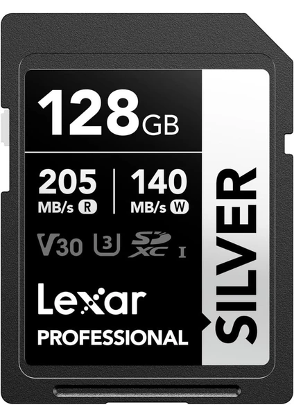 128GB Silver Plus Sd Uhsı V30 U3 205MB/S Hafıza Kartı