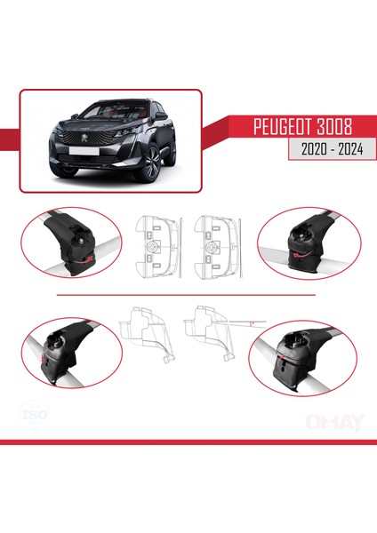 Peugeot 3008 2020 ve Sonrası ile Uyumlu Ace-2 Ara Atkı Tavan Barı Gri fırsatları