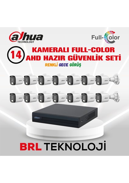 14 Kameralı 30 Metre Renkli Gece Görüşlü Full Hd Güvenlik Kamera Seti fiyatları