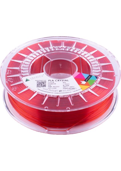 Smart Materials 3D Smartfil Pla Crystal 1.75MM Kırmızı 750G Filament