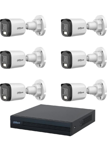 6 Kameralı 30 Metre Renkli Gece Görüşlü Full Hd Güvenlik Kamera Seti