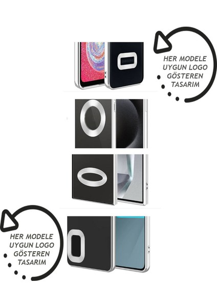 Apple iPhone 15 Uyumlu Kılıf Logo Gösteren Kamera Lens Korumalı Şeffaf Pürüzsüz Parlak Renk Kenar Çizgili Kaliteli Tpu Malzeme Cover