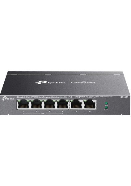 DS106P 4 Port 10-100 Poe+ 2 Port 10-100 Mbps Uplink Switch Çelik Kasa Rack Mount