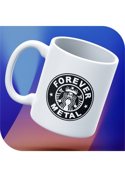 Forever Metal Starbucks Rock Metal Müzik Baskılı Kupa Bardak