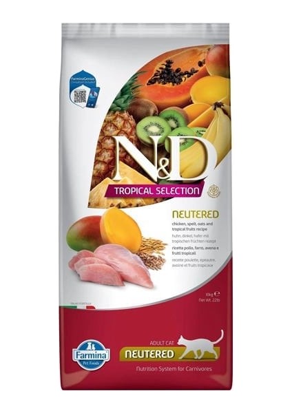 N&d Tropical Selection Tavuklu ve Tropikal Meyveli Kısırlaştırılmış Kedi Maması 10 kg