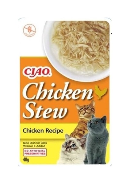 Ciao Chicken Stew Tavuk Güveçli Pate Yetişkin Konserve Kedi Maması 40 gr
