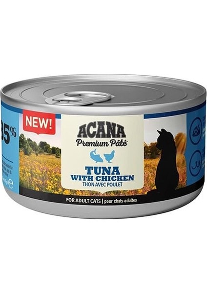 Premium Pate Tavuklu ve Tuna Balıklı Yetişkin Konserve Kedi Maması 85 gr