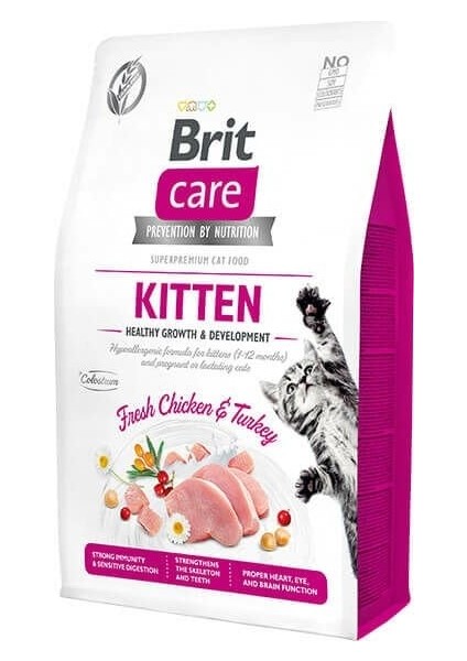 Brit Care Hipoalerjenik Kitten Tahılsız Tavuk ve Hindili Yavru Kedi Maması 2 kg