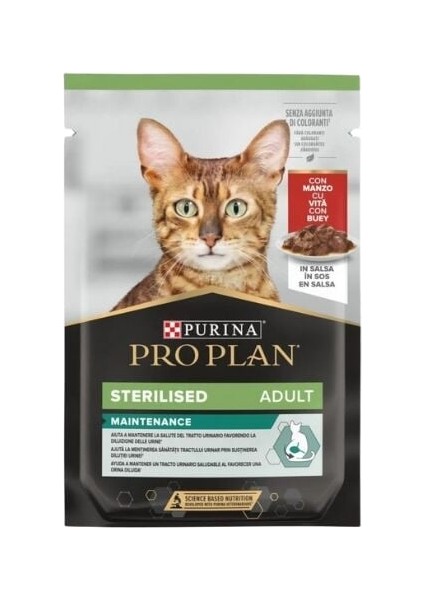 Pro Plan Sığır Etli Pouch Kısırlaştırılmış Konserve Kedi Maması 85 gr 1 Adet