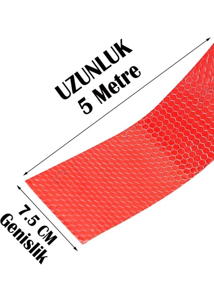 Reflektörlü Bant Kırmızı Reflektif Fosforlu Şerit Bant 7.5 cm 5 Metre Ikaz Bandı fiyatları