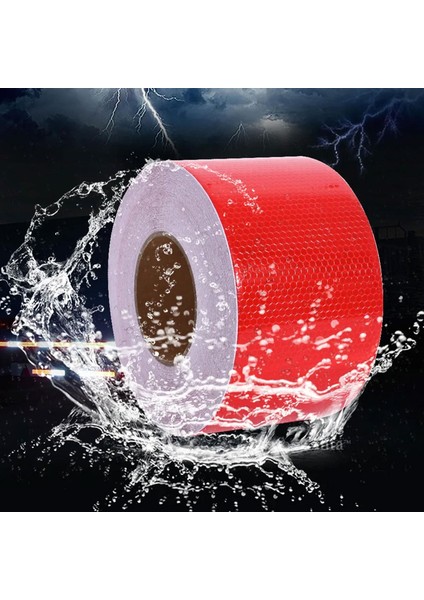 Reflektörlü Bant Kırmızı Reflektif Fosforlu Şerit Bant 7.5 cm 1 Metre Ikaz Bandı modelleri