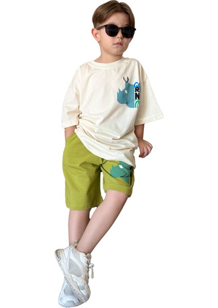 Cool Rhino Erkek Çocuk takım - Krem-Yeşil modelleri