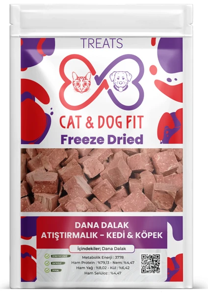 Cat & Dog Fit Freeze-Dry Dana Dalak Kedi Köpek %100 Doğal Katkısız Ödül Maması