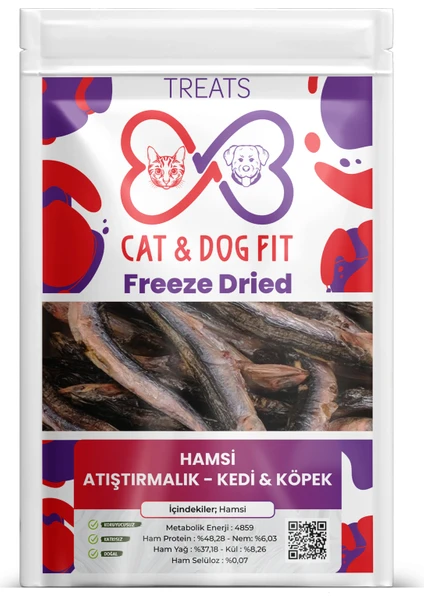 Cat & Dog Fit Freeze-Dryhamsi Kedi Köpek  %100 Doğal Katkısız Ödül Maması Omega 3 Kaynağı