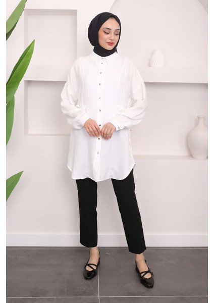 Beyaz Yan Detaylı Tunik fiyatları