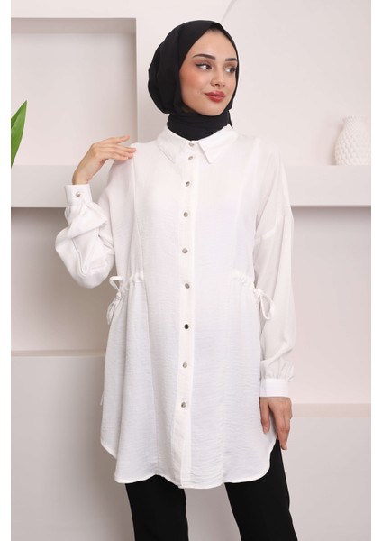 Beyaz Yan Detaylı Tunik modelleri