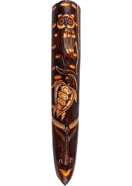Dekoratif Ahşap Totem Aborjin Tiki Mask 100CM El Yapımı