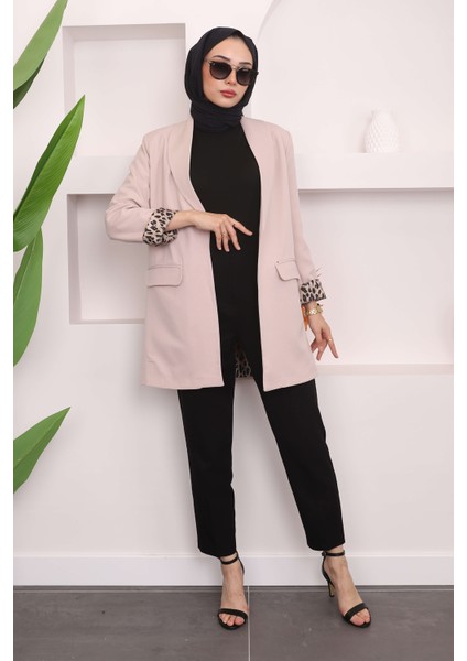 Bej Kruvaze Yaka Cepli Blazer Ceket fiyatları