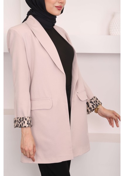 Bej Kruvaze Yaka Cepli Blazer Ceket fırsatları