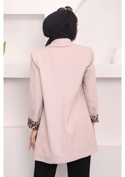 Bej Kruvaze Yaka Cepli Blazer Ceket indirimleri