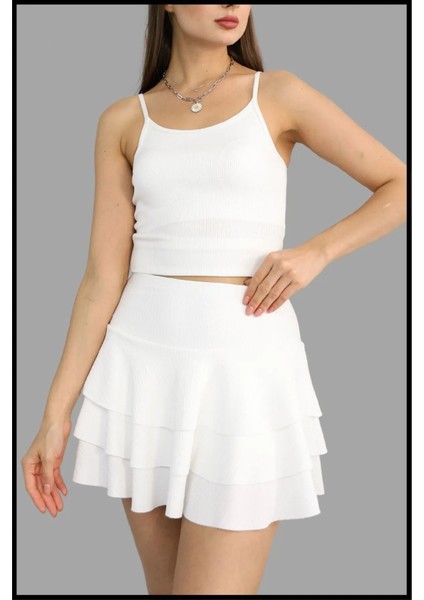 Içi Taytlı Kısa Etek Fırfırlı Model fiyatları