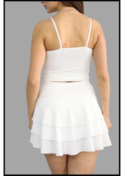 Içi Taytlı Kısa Etek Fırfırlı Model modelleri