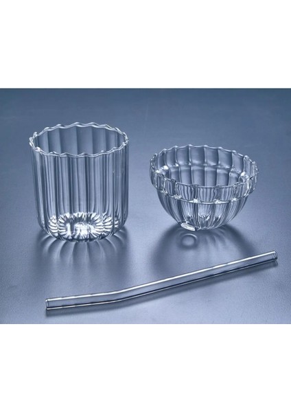 Çizgi Kapaklı 430ML Pipetli Kahve Sunum Bardağı PLASTİK MİKADIR ( CAM DEĞİLDİR )