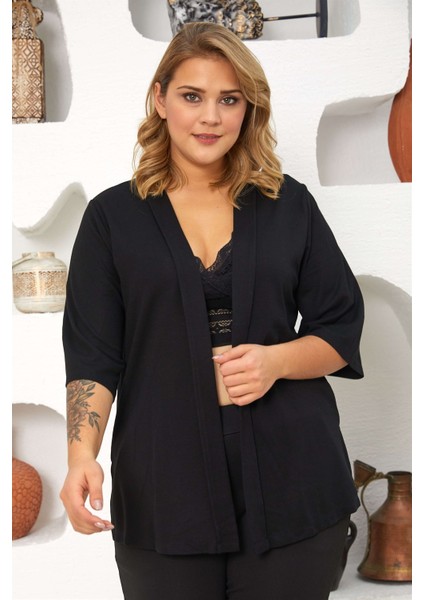 Truvakar Kol Örme Ceket-Siyah