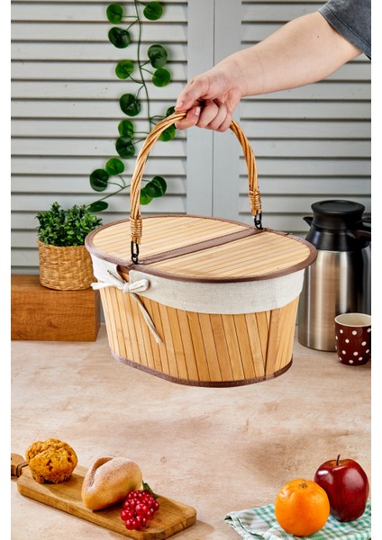 Bambu Piknik Sepeti Oval (Alg)