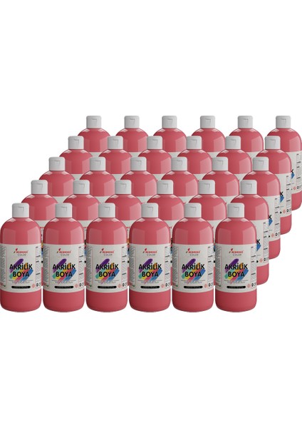 Pembe Akrilik Boya Kırtasiye Kreş Okul Atölye Için 500 gr 30'lu Koli