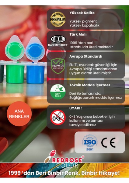 Fuşya Parmak ve Yüz Boyası Süper Yıkanabilir Özel Formül Kırtasiye Kreş Okul Için 500GR 30'lu Koli modelleri