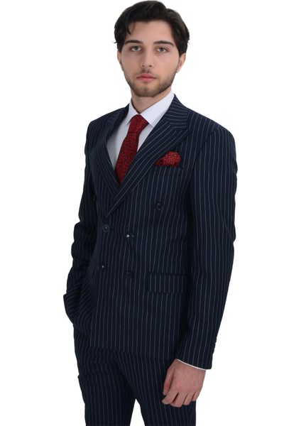 Cengiz Inler Çizgili Kruvaze Takım Elbise fırsatları