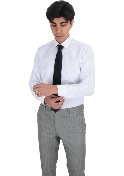 Cengiz Inler Çizgili Kruvaze Takım Elbise