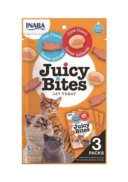 Juicy Bites Balıklı ve Istiridyeli Kedi Ödül Maması 11.3 gr 3 Adet