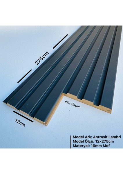 Antrasit Beats Mdf Lambri(5 Adet)