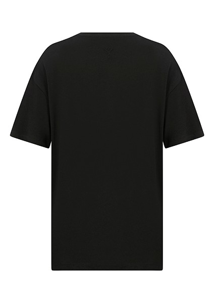 Natu- Nakış Işlemeli Oversize Pamuklu T-Shirt