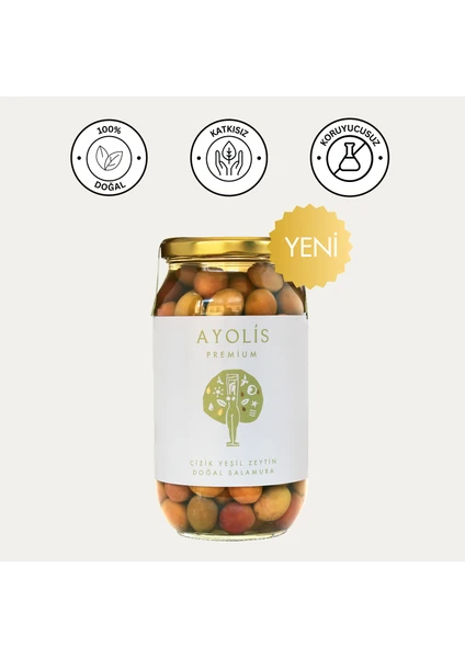 Premium Gurme Çizik Yeşil Zeytin Xl 650 G