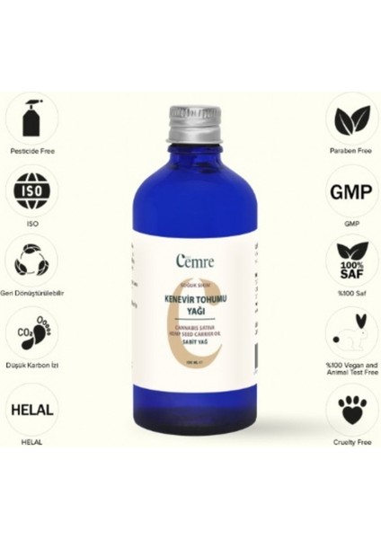 Kenevir Tohumu Yağı Soğuk Pres 100 ml