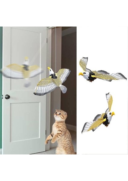 Home Sesli ve Kanat Çırpan Uçan Kartal Oyuncak Interaktif Çocuk ve Kedi Oyuncağı