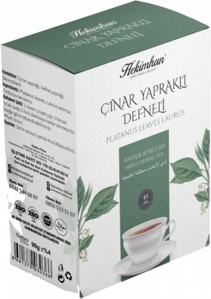 Derin Yırtıklı Çınar Yapraklı Karışık Çay Süzen Poşet 45'li