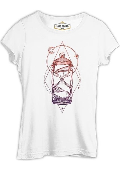 Kum Saati - Yıldızlarda Zaman Beyaz Kadın Tshirt