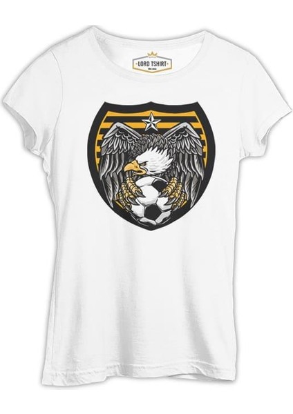 Futbol - Top Pençe Kartal Beyaz Kadın Tshirt
