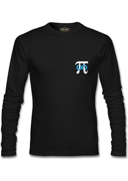 Matematik - Pi Sonsuz Işareti Logo Siyah Erkek Sweatshirt