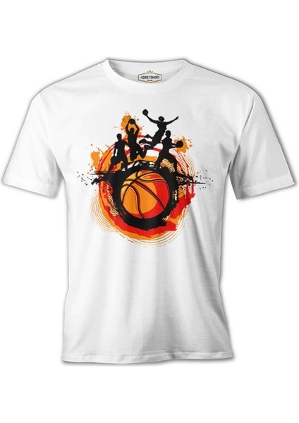 Basketbol - Sokak Topu Beyaz Erkek Tshirt