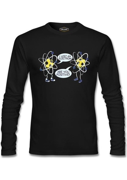 Okul ve Bilim - Fizik ve Elektron Siyah Erkek Sweatshirt