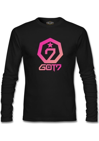 Got7 - Logo Star Siyah Erkek Sweatshirt