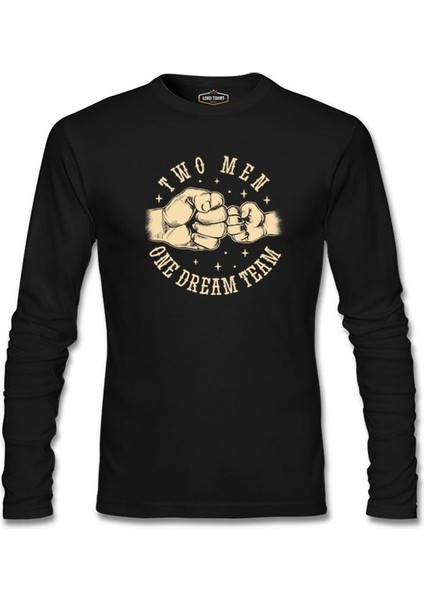 Two Man One Team Siyah Erkek Sweatshirt