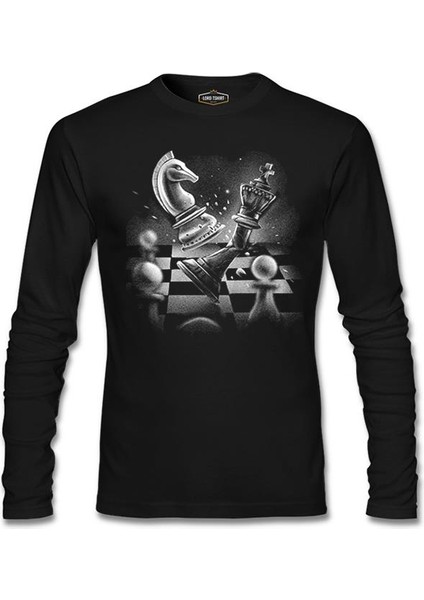Chess Game With A Broken Queen Siyah Erkek Sweatshirt