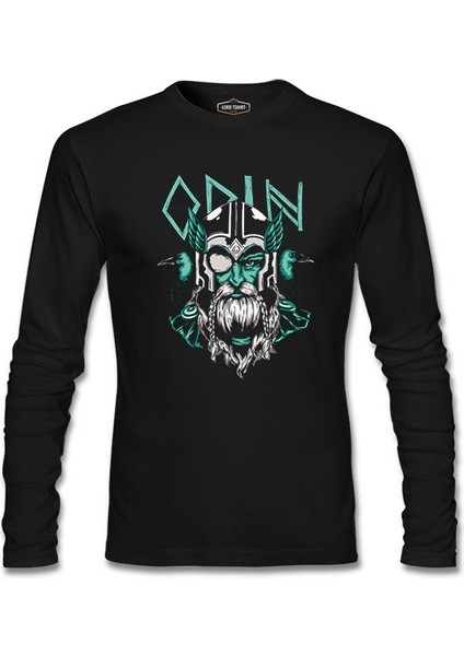 Odin Viking With Raven Birds Siyah Erkek Sweatshirt