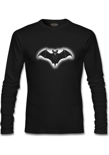 Yarasa Gölge Logo Siyah Erkek Sweatshirt